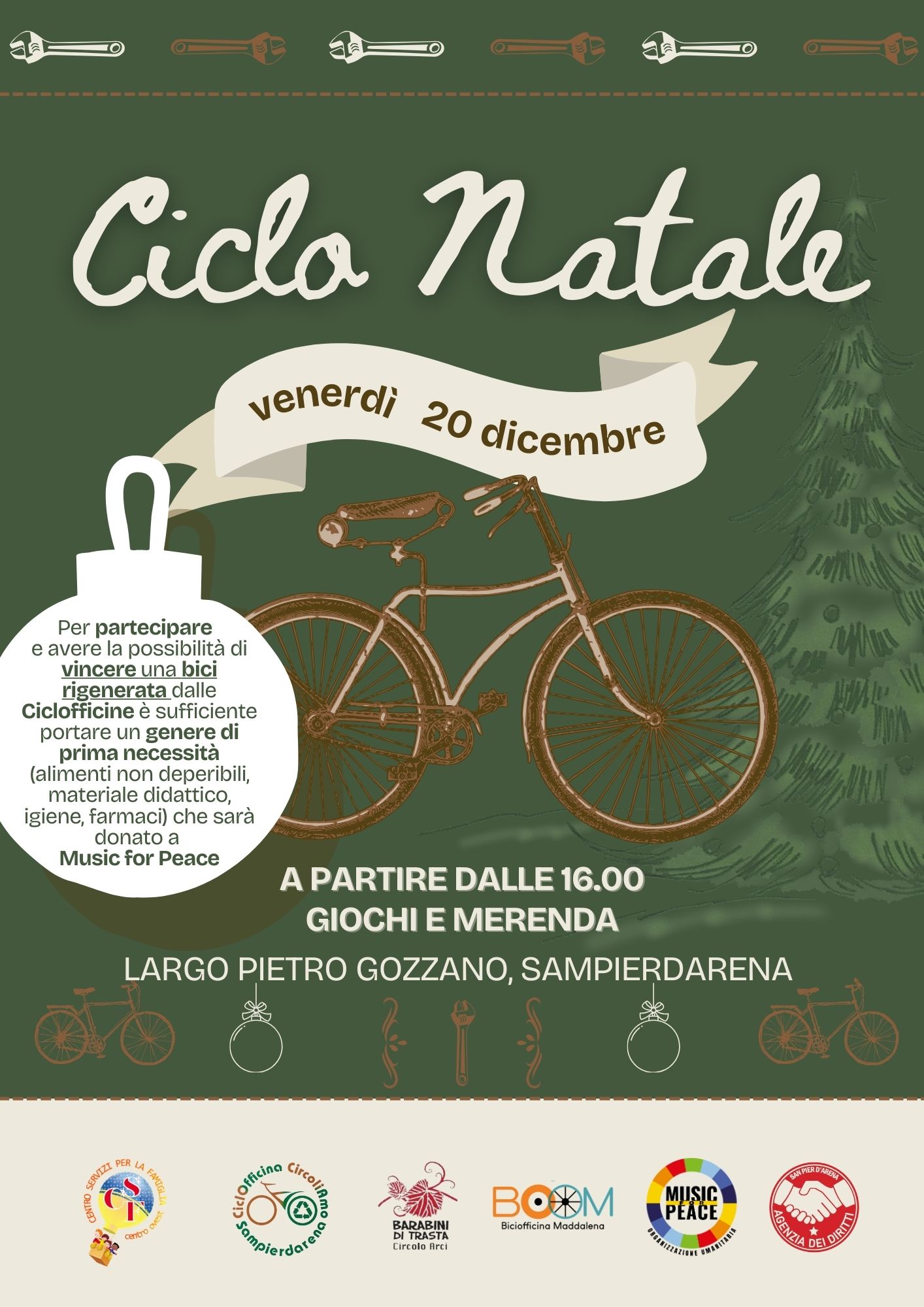 Ciclo Natale 2024, venerdì 20 dicembre presso Largo Gozzano, Sampierdarena