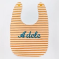 bavaglino personalizzato a righe arancione con la scritta adele