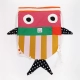 Zaino artigianale fatto a mano a forma di pesciolino colorato con spallacci regolabili e chiusura a coulisse.